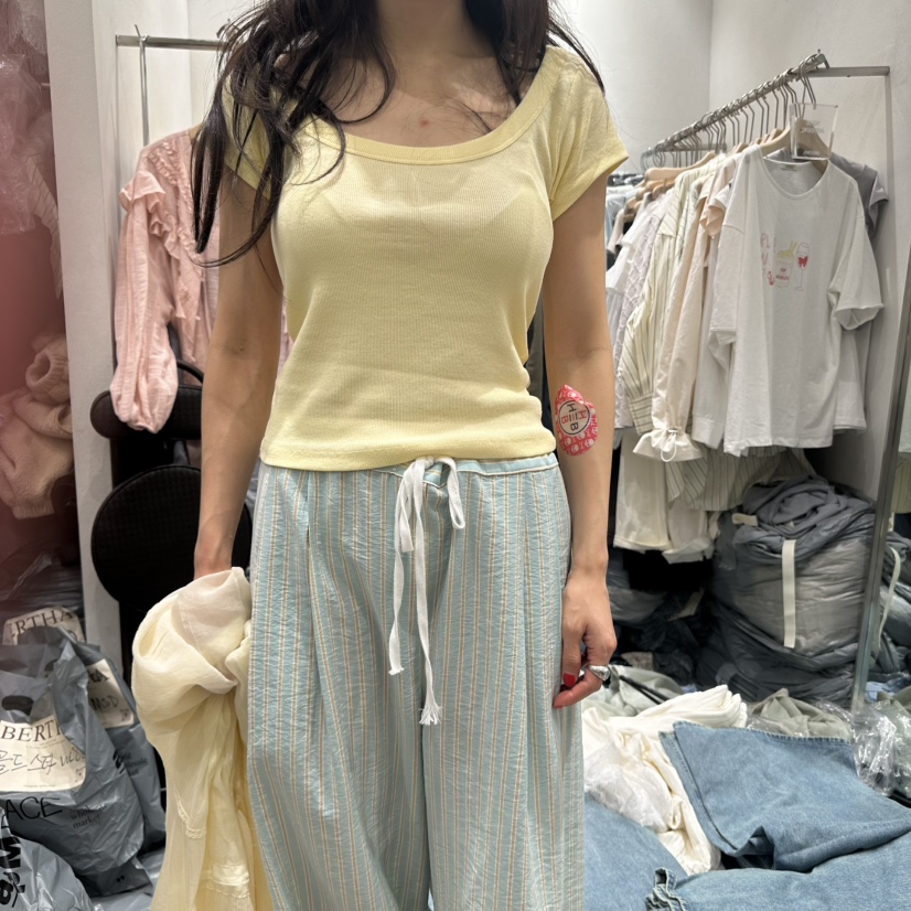 BERTHA韓國㊣直郵東大門代購女裝新款時尚休閑25春夏人氣T恤BERTHAT恤圖色3