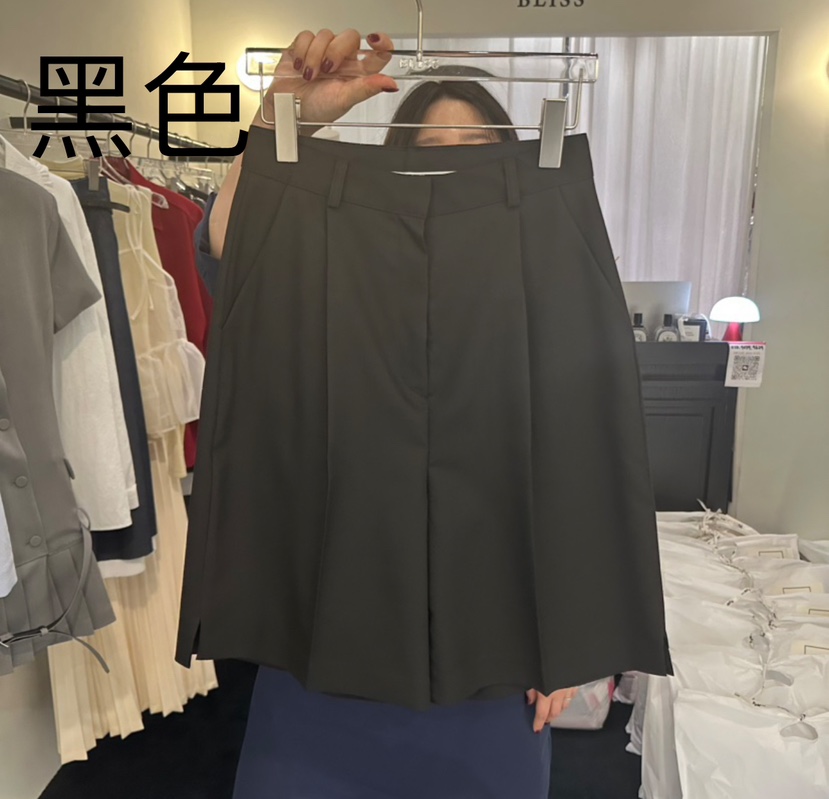 BLISS直郵韓國代購㊣女裝新品休閑推薦時尚熱賣短褲不含腰帶BLISS短褲圖色2