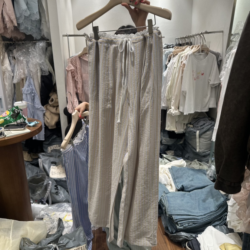 BERTHA直郵韓國代購㊣女裝新款時尚25春夏人氣職業休閑褲條紋BERTHA休閑褲圖色2