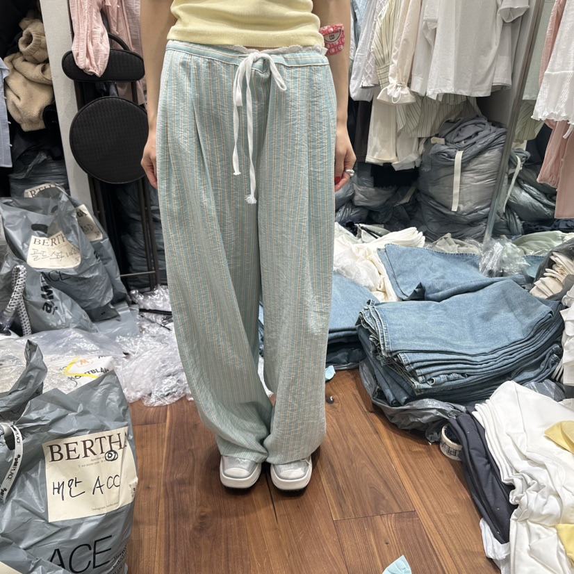 BERTHA直郵韓國代購㊣女裝新款時尚25春夏人氣職業休閑褲條紋BERTHA休閑褲圖色3