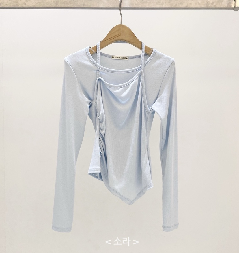SETPLATZ韓國㊣直郵東大門代購女裝新款25春夏熱賣時尚長袖T恤PLATZCLASSIC長袖T恤圖色3
