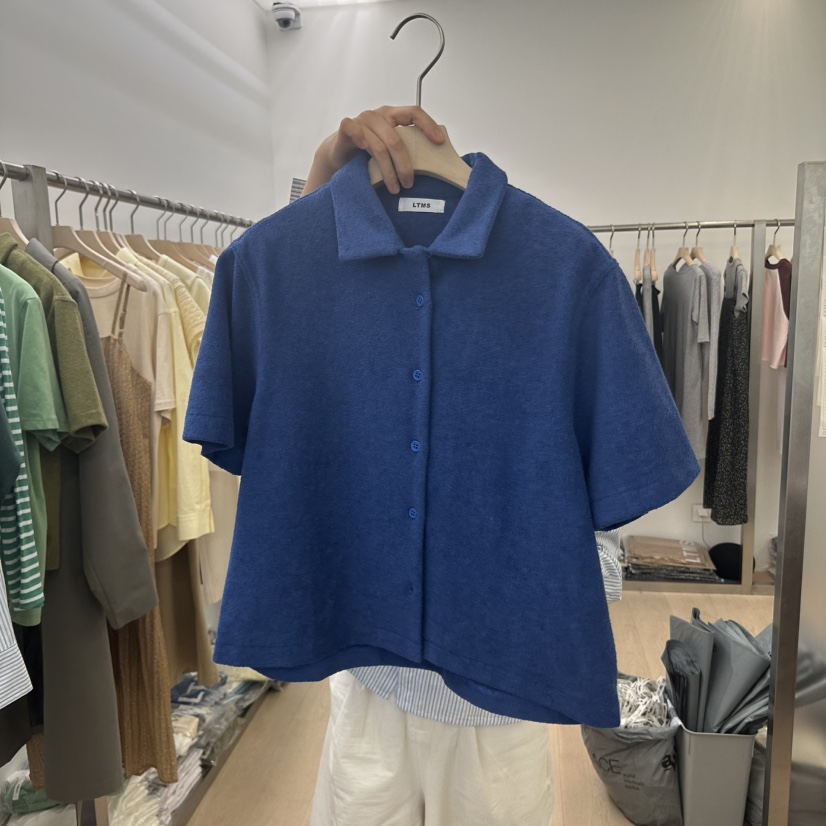 LTMS韓國㊣直郵東大門代購女裝新品職業時尚襯衫蕾絲衫毛圈布LTMS襯衫/蕾絲衫圖色2