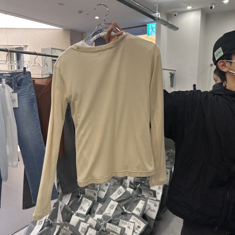 PAVEL韓國直郵㊣女裝新品25春夏職業人氣休閑時尚推薦長袖T恤PAVEL長袖T恤