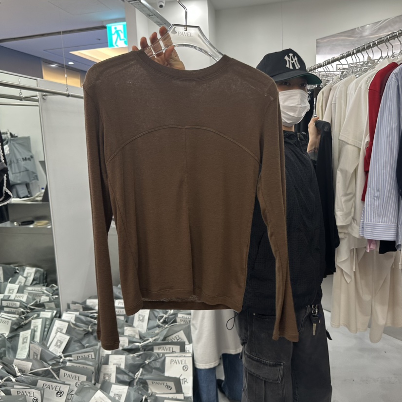 PAVEL韓國直郵㊣女裝新品25春夏職業人氣休閑時尚推薦長袖T恤PAVEL長袖T恤圖色3
