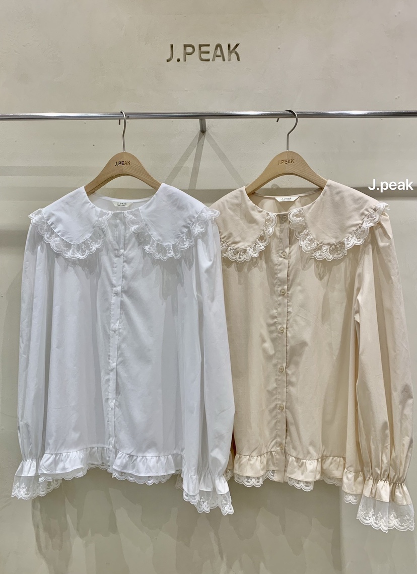 J PEAK/BY FLOW直郵韓國代購㊣女裝新品熱賣25春夏襯衫蕾絲衫J PEAK襯衫/蕾絲衫