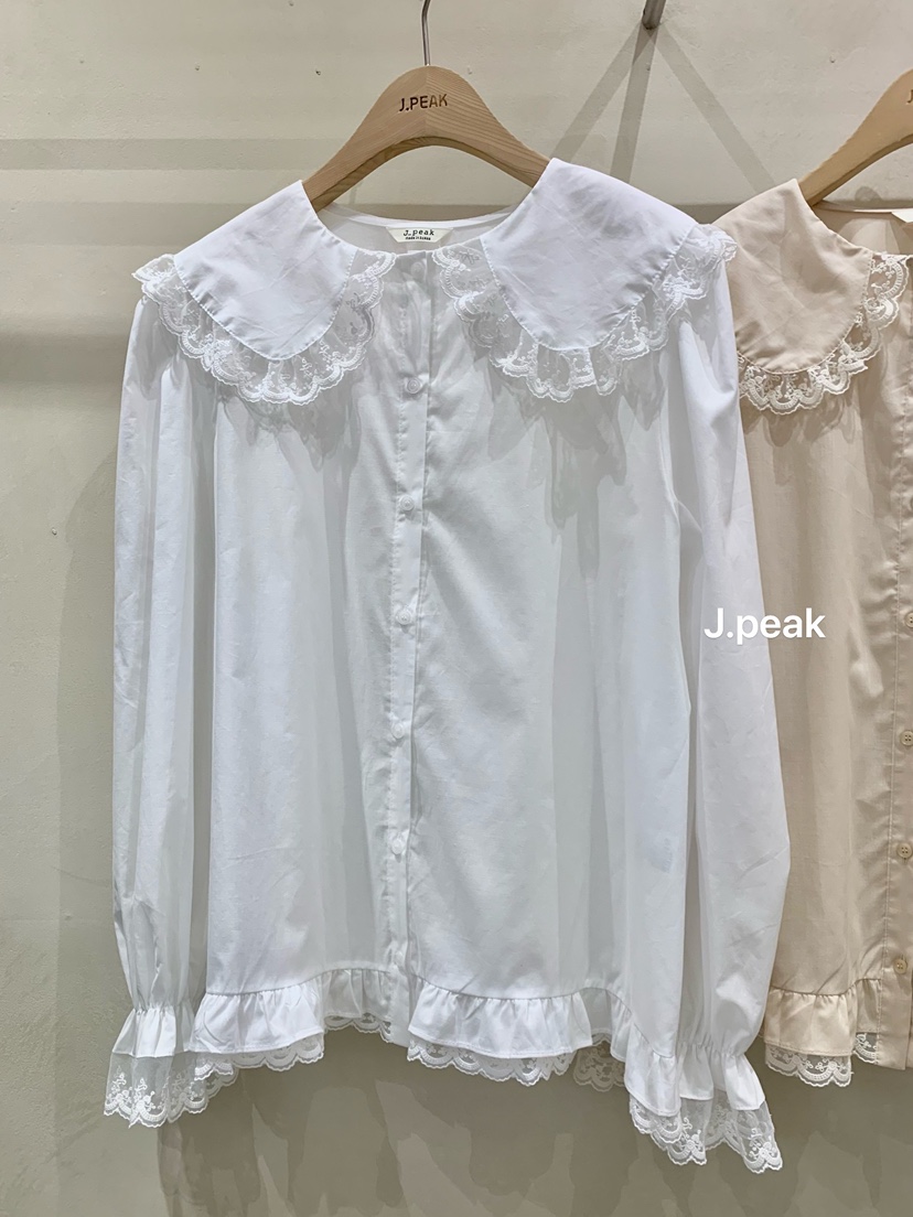 J PEAK/BY FLOW直郵韓國代購㊣女裝新品熱賣25春夏襯衫蕾絲衫J PEAK襯衫/蕾絲衫圖色2