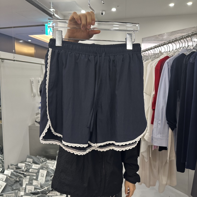 PAVEL韓國直郵㊣東大門實拍女裝新款25春夏人氣時尚短褲蕾絲PAVEL短褲圖色2