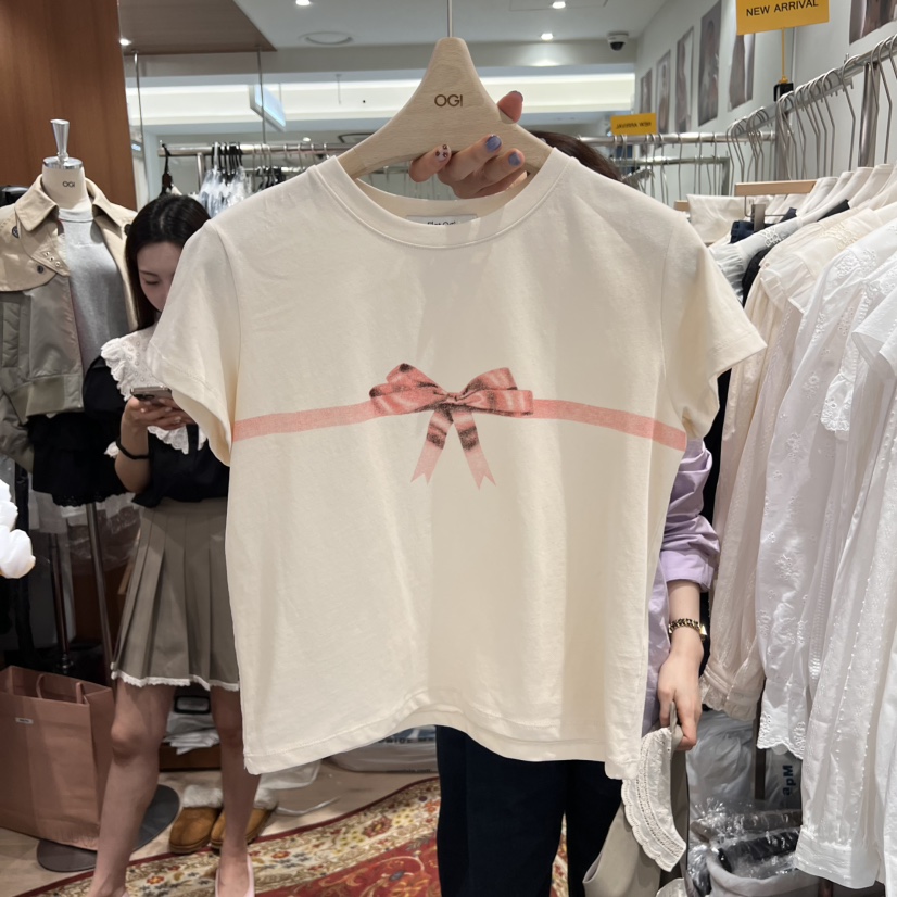 OGI韓國㊣直郵東大門代購女裝新款時尚休閑熱賣25春夏職業T恤FLat OGIT恤圖色2