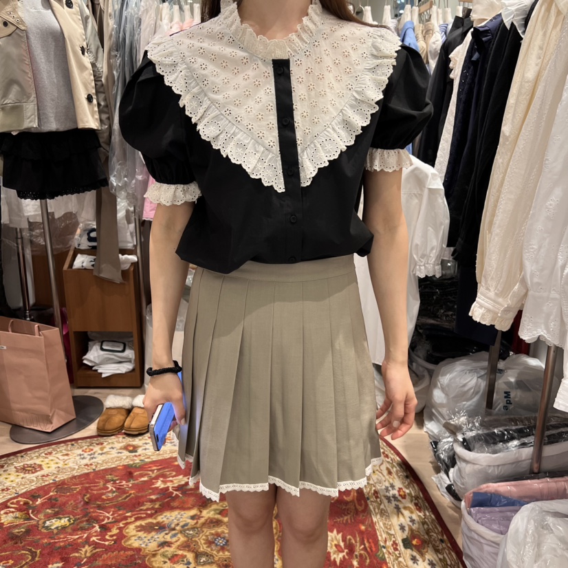 OGI韓國直郵㊣東大門實拍女裝新品時尚25春夏推薦襯衫蕾絲衫FLat OGI襯衫/蕾絲衫圖色2