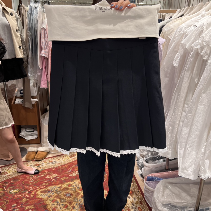 OGI韓國直郵㊣東大門實拍女裝新款休閑時尚25春夏半身裙中短裙FLat OGI半身裙/中短裙圖色2