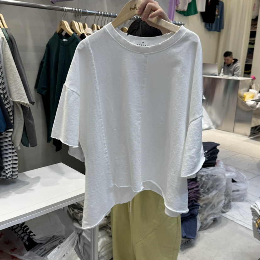 REPLAY韓國直郵㊣東大門實拍女裝新品25春夏休閑推薦職業T恤REPLAYT恤圖色1