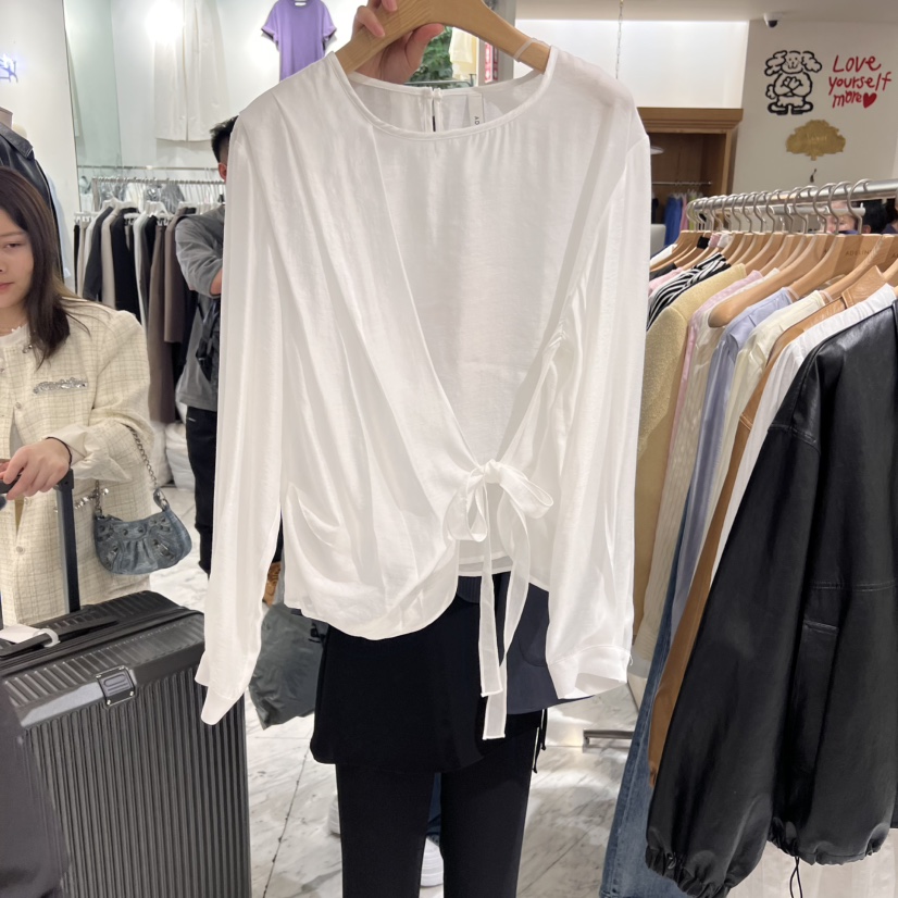 ADELINE直郵韓國代購㊣女裝新款職業推薦時尚休閑襯衫蕾絲衫ADELINE襯衫/蕾絲衫圖色2