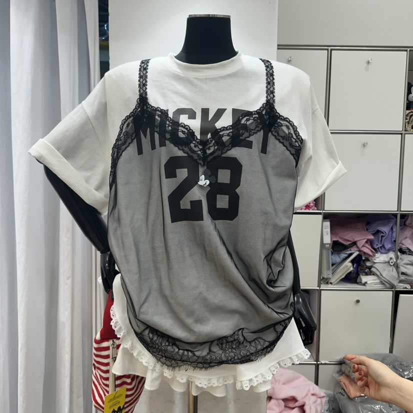 DE LINE韓國直郵㊣女裝新品休閑推薦25春夏時尚職業熱賣T恤DE LINET恤圖色2