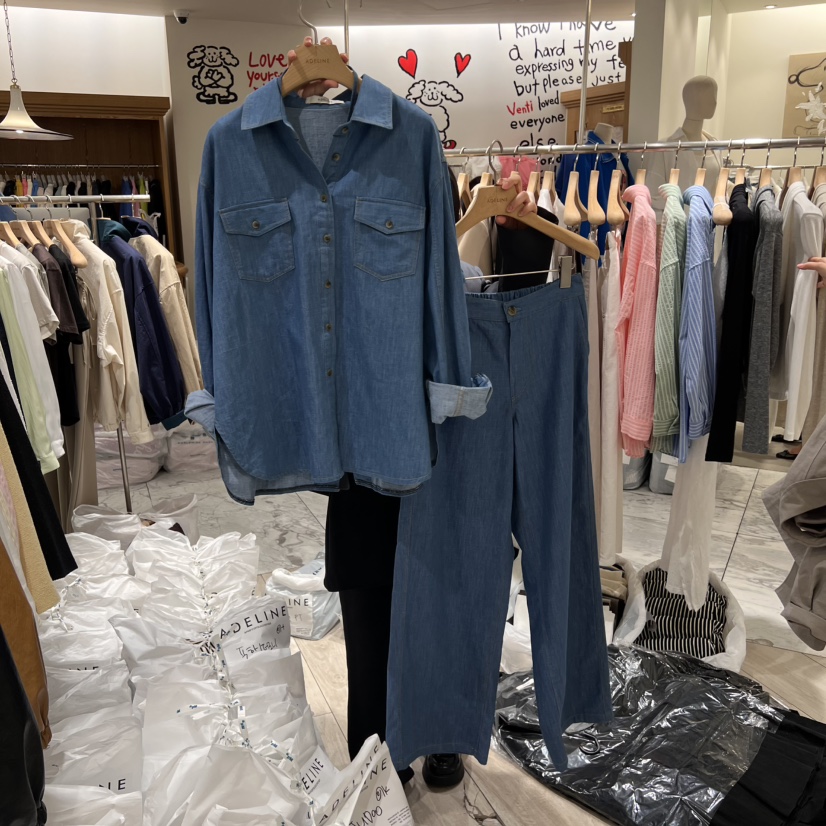 ADELINE韓國直郵㊣東大門實拍女裝新款休閑時尚熱賣職業牛仔褲ADELINE牛仔褲