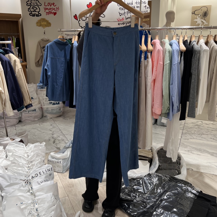 ADELINE韓國直郵㊣東大門實拍女裝新款休閑時尚熱賣職業牛仔褲ADELINE牛仔褲圖色1