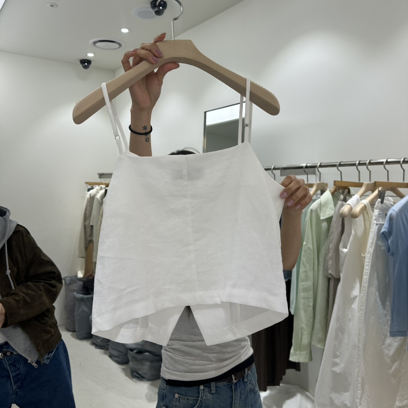 REPELLER直郵韓國代購㊣女裝新品推薦人氣職業吊帶背心亞麻REPELLER吊帶/背心