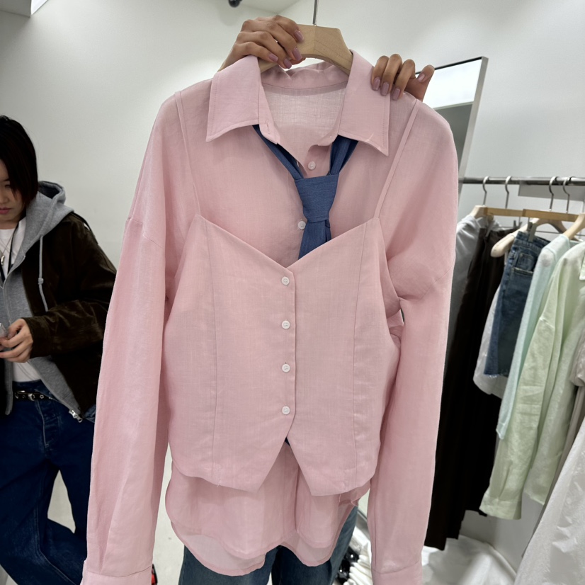 REPELLER直郵韓國代購㊣女裝新品推薦人氣職業吊帶背心亞麻REPELLER吊帶/背心圖色3
