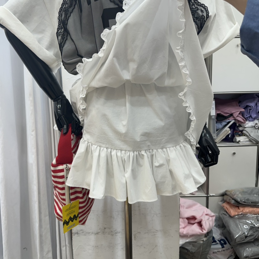 DE LINE韓國直郵㊣女裝新款推薦休閑時尚人氣25春夏短裙雙層DE LINE短裙