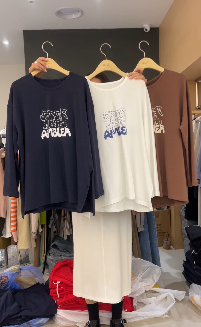 BOUND.A直郵韓國代購㊣女裝新品推薦25春夏人氣熱賣長袖T恤BOUND.A長袖T恤圖色3左三色