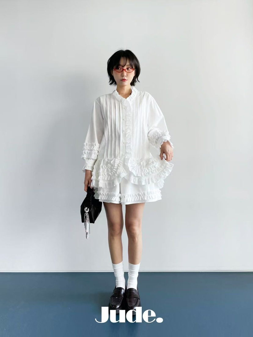 HEYJUDE韓國㊣直郵東大門代購女裝新款25春夏人氣襯衫蕾絲衫HEYJUDE襯衫/蕾絲衫