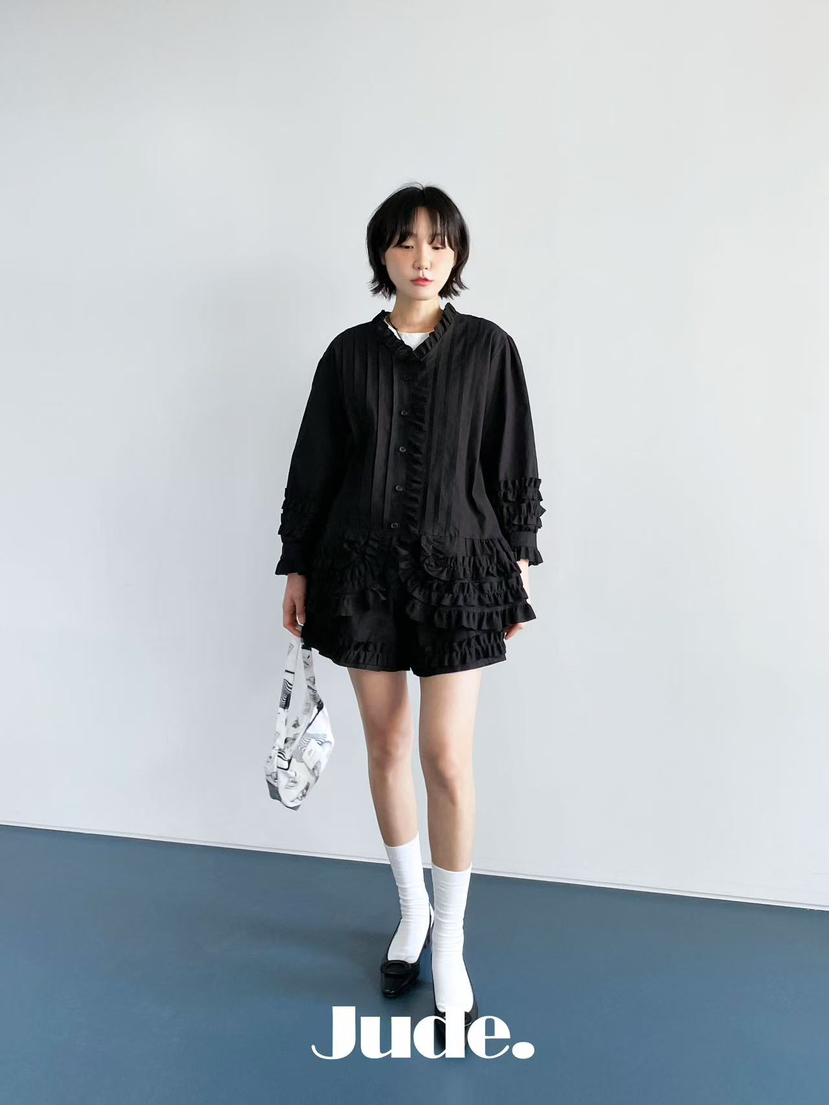 HEYJUDE韓國㊣直郵東大門代購女裝新款25春夏人氣襯衫蕾絲衫HEYJUDE襯衫/蕾絲衫圖色2