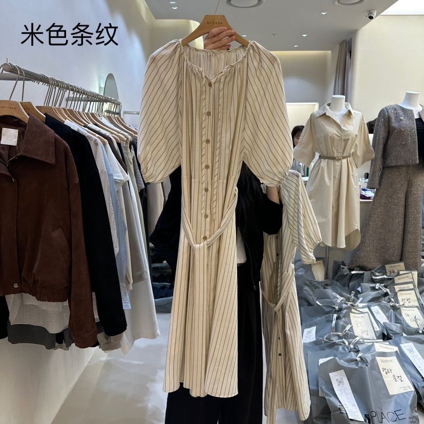 MATIERE韓國直郵㊣女裝新品推薦25春夏休閑時尚連衣裙含腰帶MATIERE連衣裙圖色2