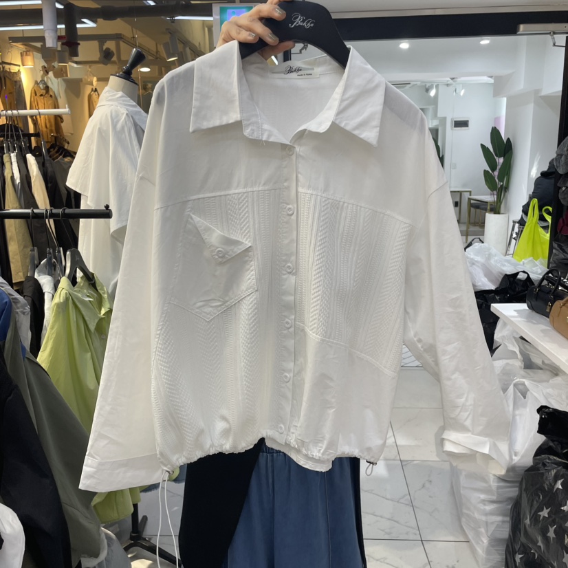 BAKHA韓國直郵㊣女裝新品時尚休閑熱賣人氣推薦襯衫蕾絲衫口袋BAKHA襯衫/蕾絲衫