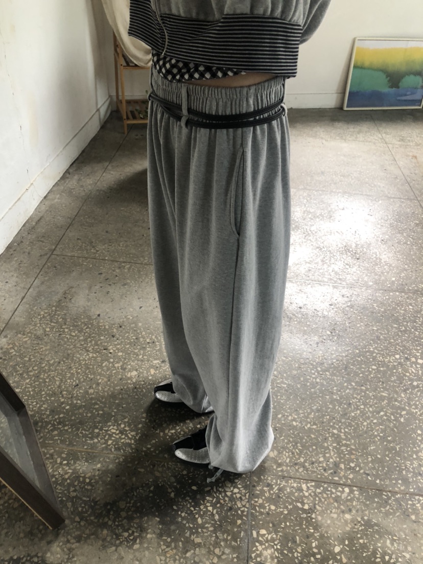 FLASH韓國直郵㊣東大門實拍女裝新款休閑職業休閑褲含腰繩腰帶FLASH休閑褲