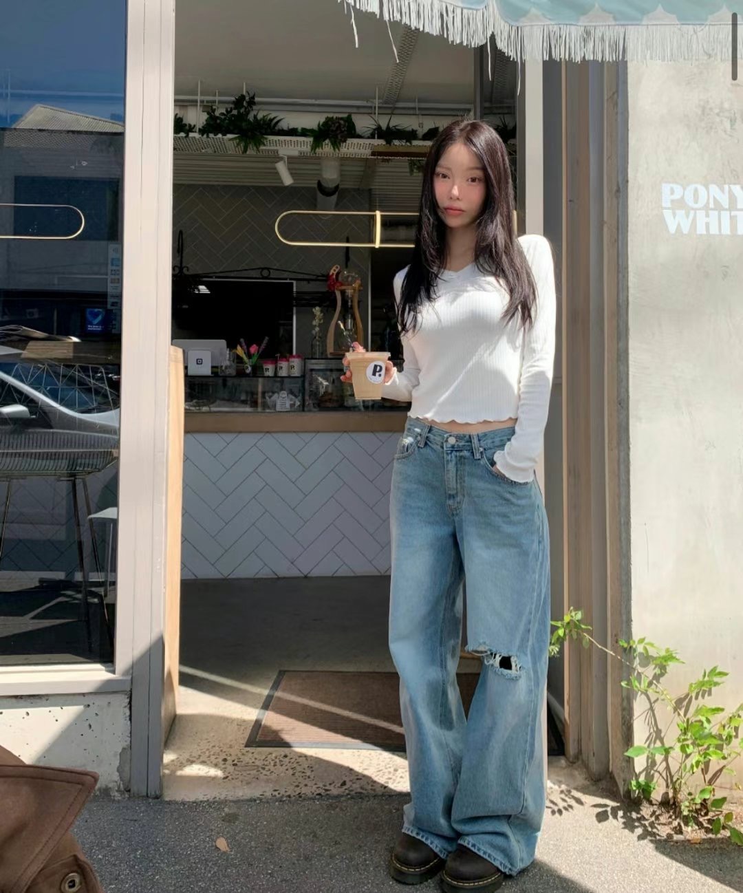 BLACKPOM-블랙폼-T韓國直郵㊣東大門實拍女裝新品人氣牛仔褲BLACKPOM-ot牛仔褲