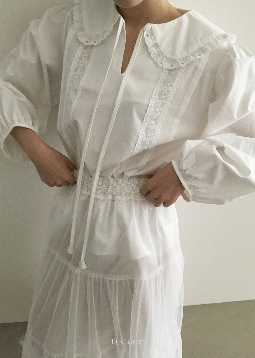 BY CHAPTER韓國㊣直郵東大門代購女裝新款人氣襯衫蕾絲衫蕾絲Chapter襯衫/蕾絲衫