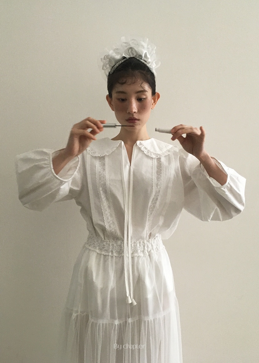 BY CHAPTER韓國㊣直郵東大門代購女裝新款人氣襯衫蕾絲衫蕾絲Chapter襯衫/蕾絲衫圖色3
