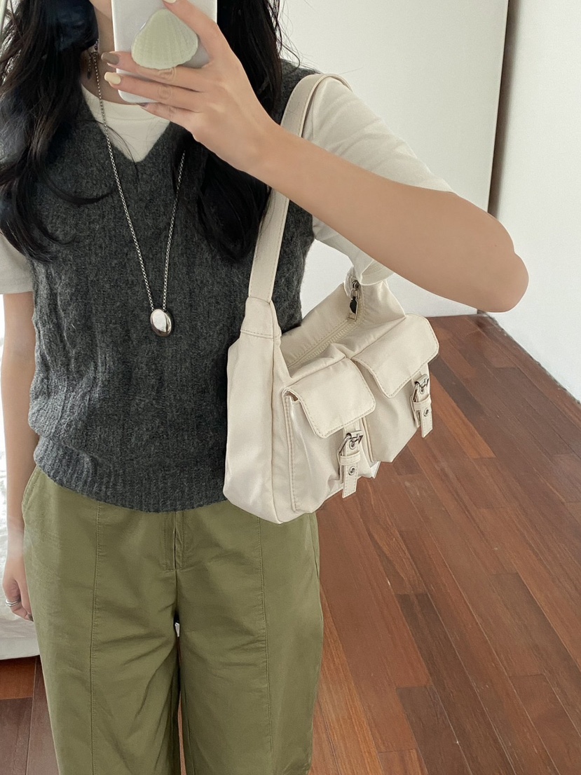 OPPA韓國㊣直郵東大門代購女裝新品25春夏休閑單肩斜跨包腰帶OPPA單肩/斜跨包