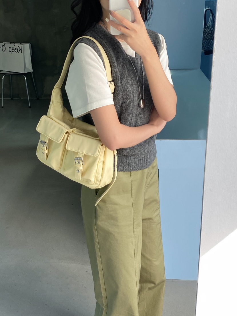 OPPA韓國㊣直郵東大門代購女裝新品25春夏休閑單肩斜跨包腰帶OPPA單肩/斜跨包