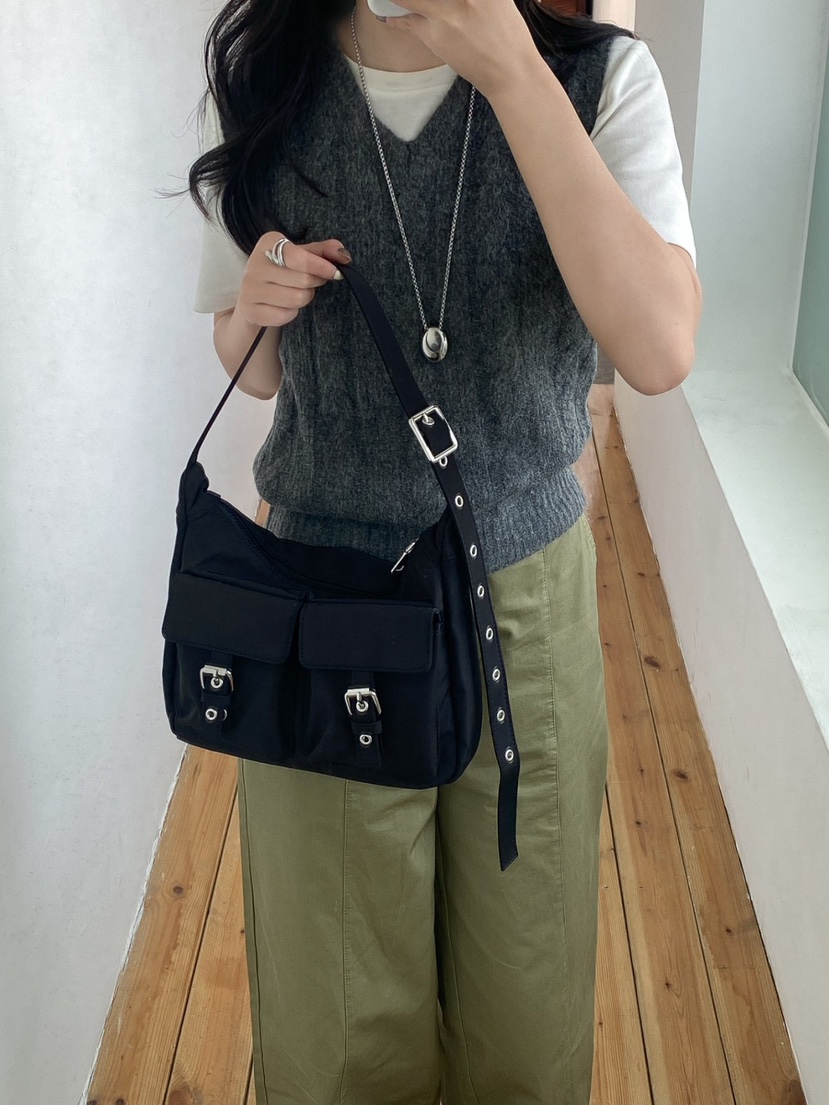 OPPA韓國㊣直郵東大門代購女裝新品25春夏休閑單肩斜跨包腰帶OPPA單肩/斜跨包