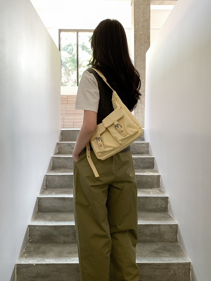 OPPA韓國㊣直郵東大門代購女裝新品25春夏休閑單肩斜跨包腰帶OPPA單肩/斜跨包圖色2