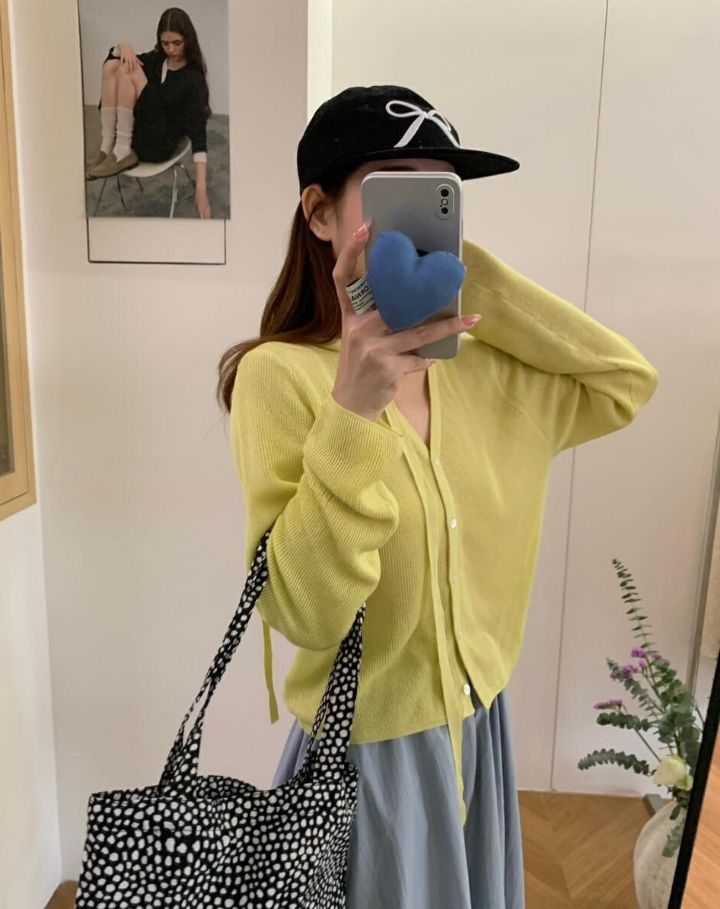 BELLINO293直郵韓國代購㊣女裝新款時尚熱賣25春夏針織衫含脖帶BOBBIE DOLL針織衫