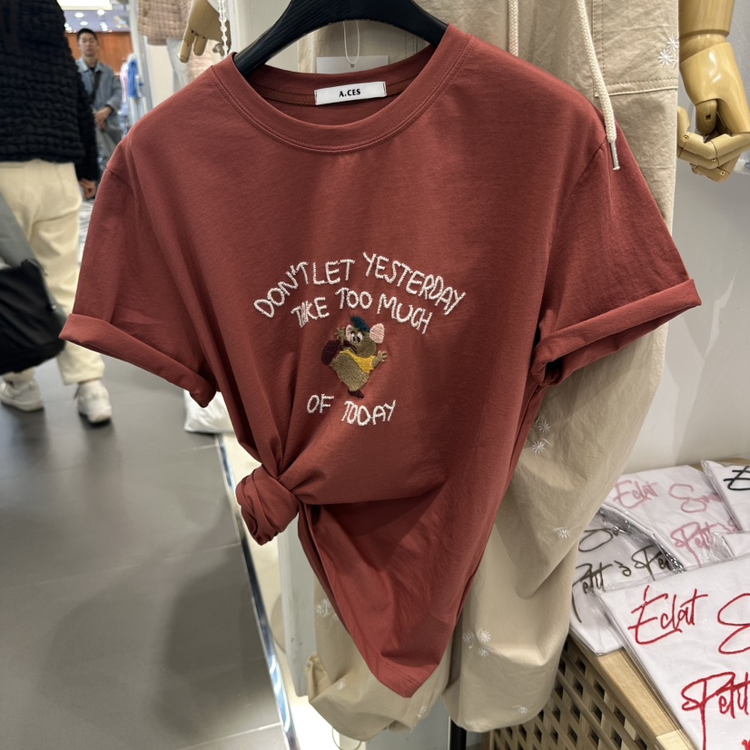 A.CES韓國直郵㊣東大門實拍女裝新品熱賣職業25春夏人氣T恤A.CEST恤圖色3