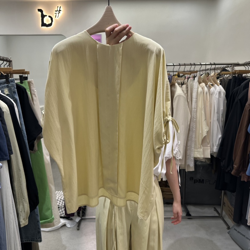 BISHOP韓國㊣直郵東大門代購女裝新品休閑熱賣時尚職業25春夏T恤b#/BISHOPT恤圖色2
