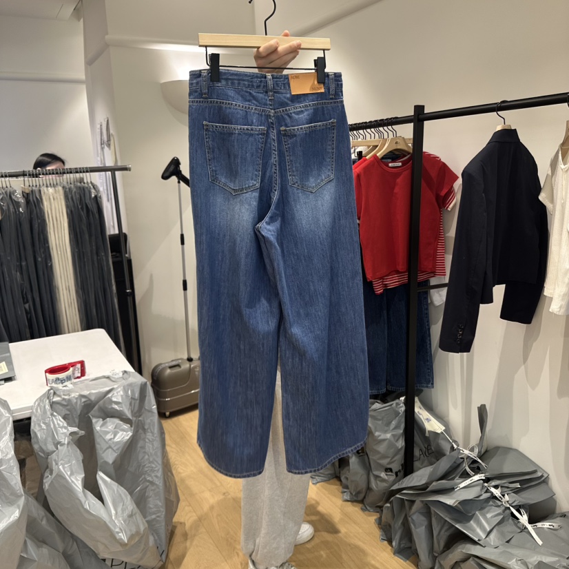 aube nunt直郵韓國代購㊣女裝新品推薦休閑25春夏人氣牛仔褲aube nunt牛仔褲
