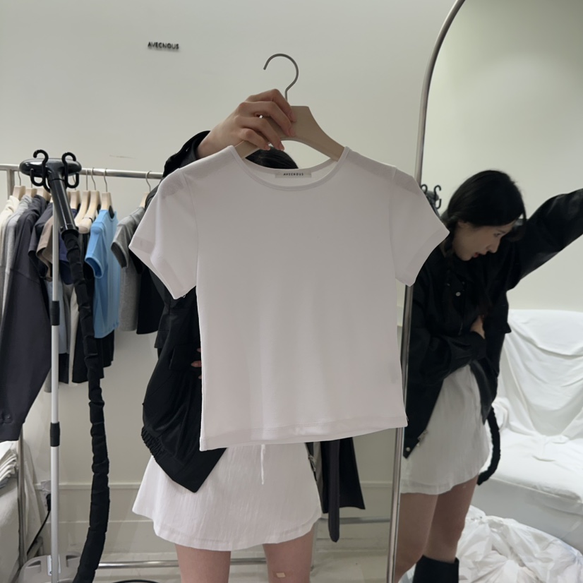 AVECNOUS韓國直郵㊣女裝新品時尚推薦人氣職業熱賣25春夏T恤AVECNOUST恤圖色1