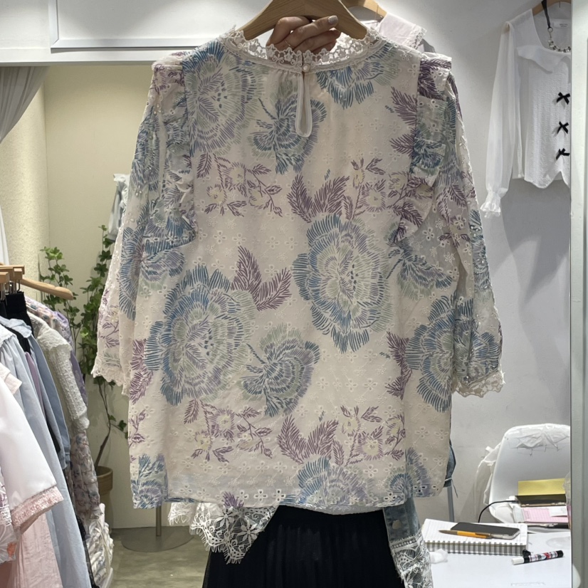 空韓國直郵㊣東大門實拍女裝新品職業人氣熱賣25春夏襯衫蕾絲衫BELITA襯衫/蕾絲衫