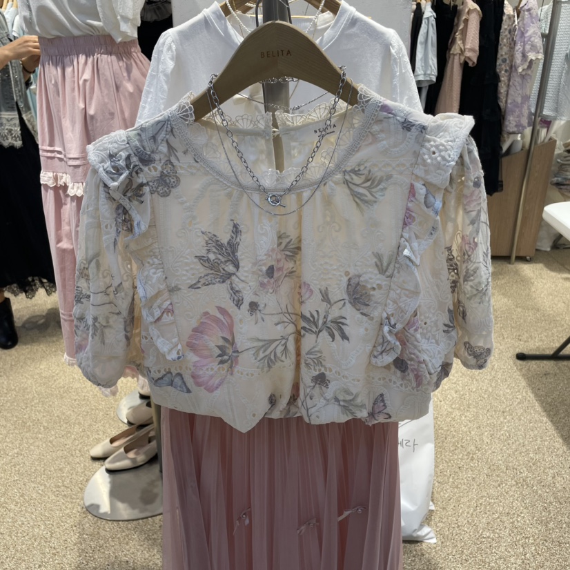 空韓國直郵㊣女裝新品25春夏人氣職業時尚推薦熱賣襯衫蕾絲衫BELITA襯衫/蕾絲衫圖色1