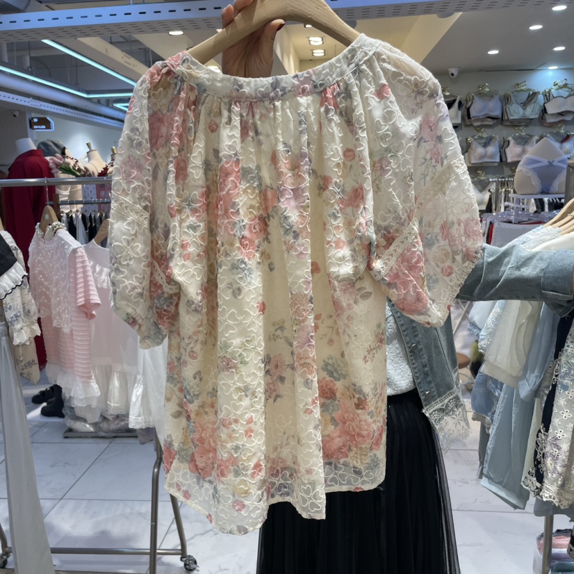 空韓國代購女士新品休閑推薦25春夏職業人氣時尚襯衫蕾絲衫BELITA襯衫/蕾絲衫