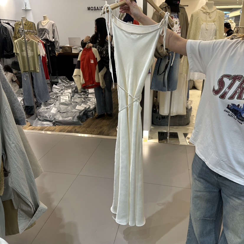 ALEGRE東大門代購女裝新款25春夏連衣裙不含內搭含腰繩長款ALEGRE連衣裙