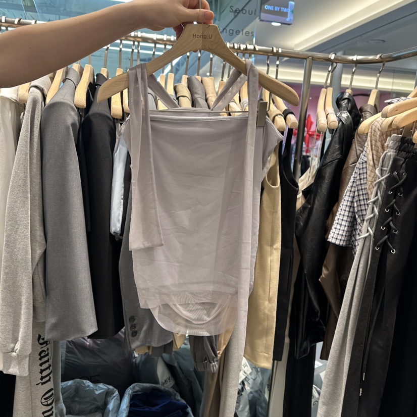 HONG.U韓國代購女士新款真品職業人氣25春夏熱賣休閑吊帶背心HONG.U吊帶/背心