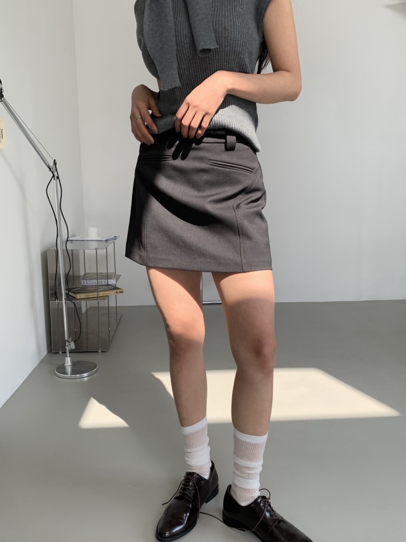 MURMUR韓國直郵女士新款職業熱賣人氣25春夏真品休閑短裙腰帶MURMUR短裙