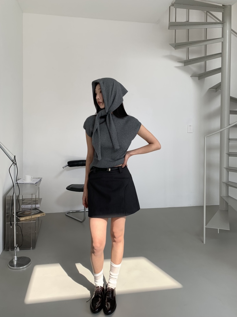 MURMUR韓國直郵女士新款職業熱賣人氣25春夏真品休閑短裙腰帶MURMUR短裙