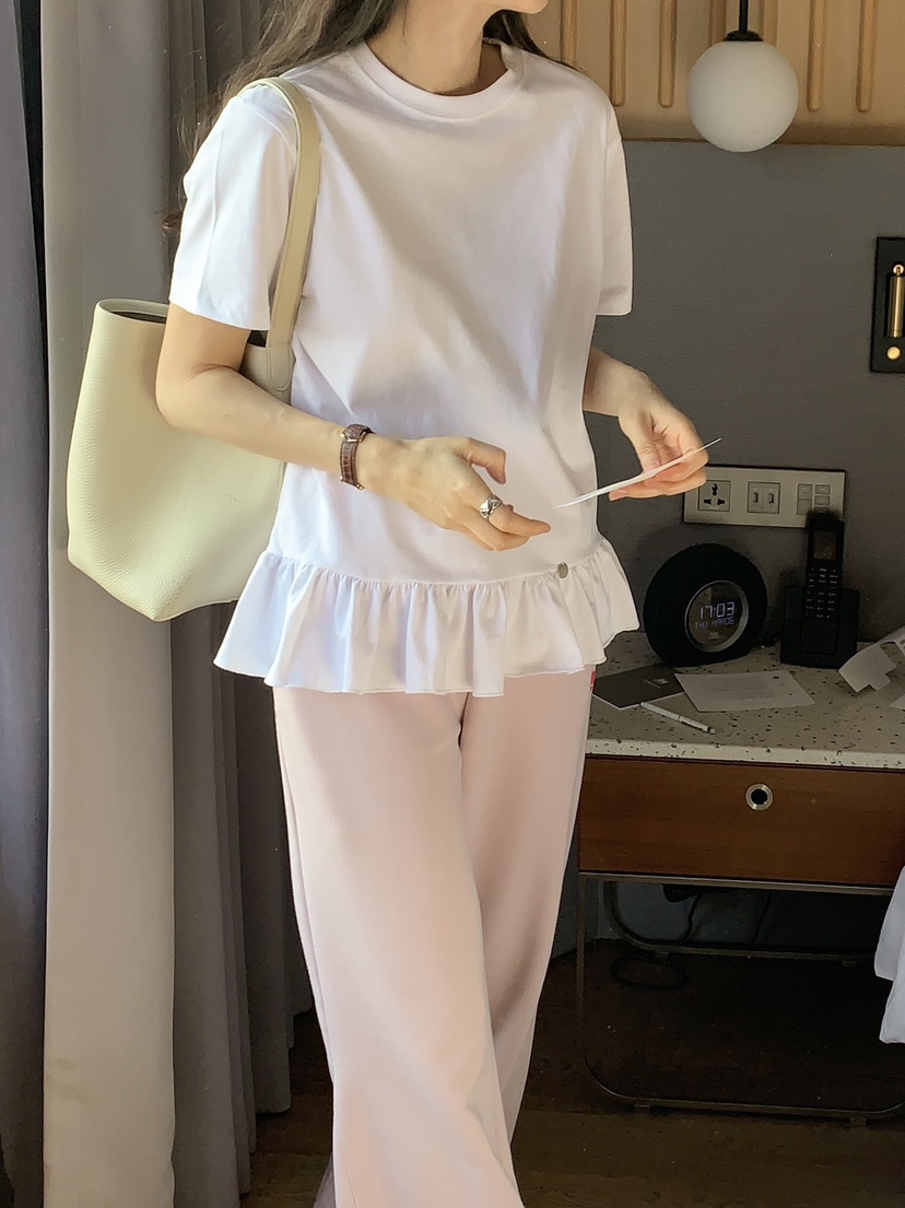 FORMSTUDIO東大門直郵女士新品25春夏真品休閑推薦T恤荷葉邊FORMSTUDIOT恤