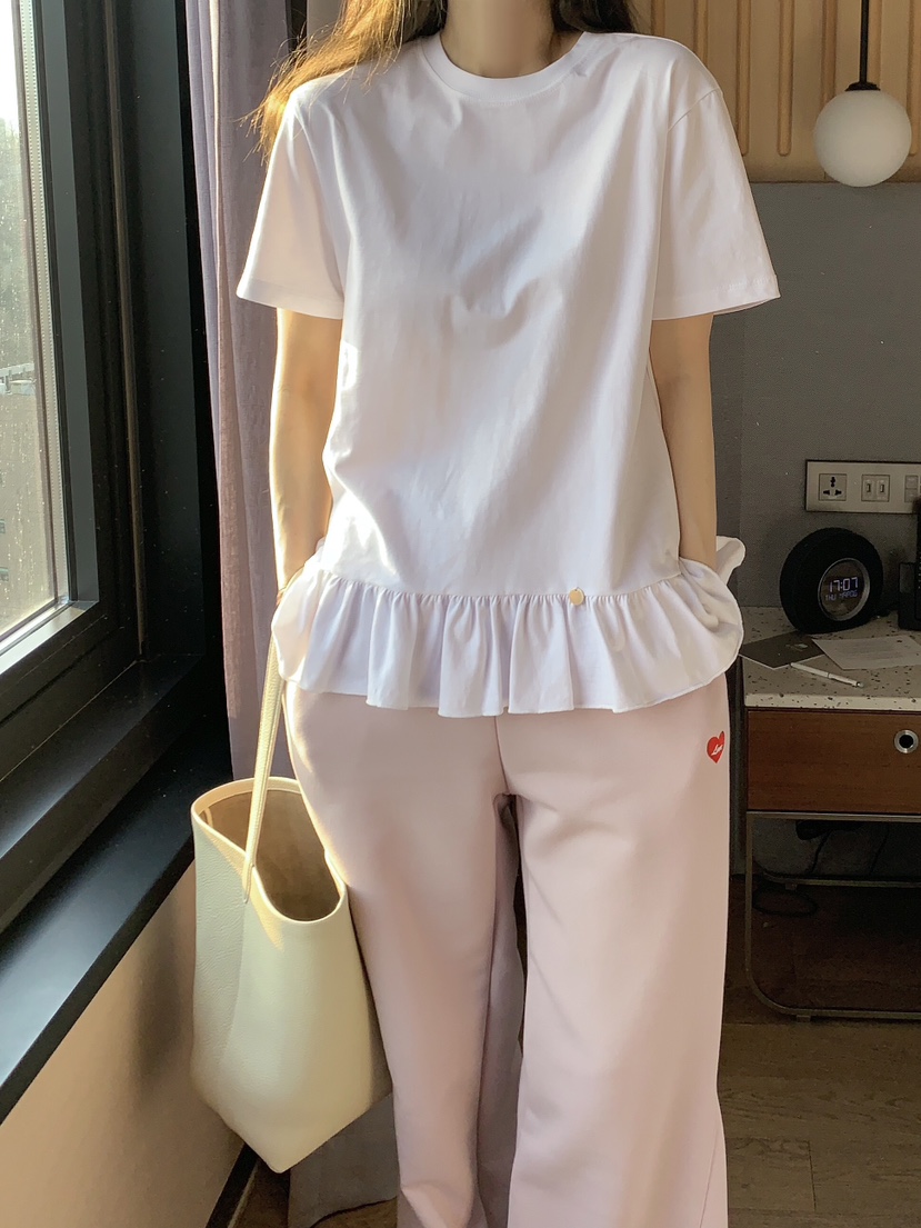 FORMSTUDIO東大門直郵女士新品25春夏真品休閑推薦T恤荷葉邊FORMSTUDIOT恤