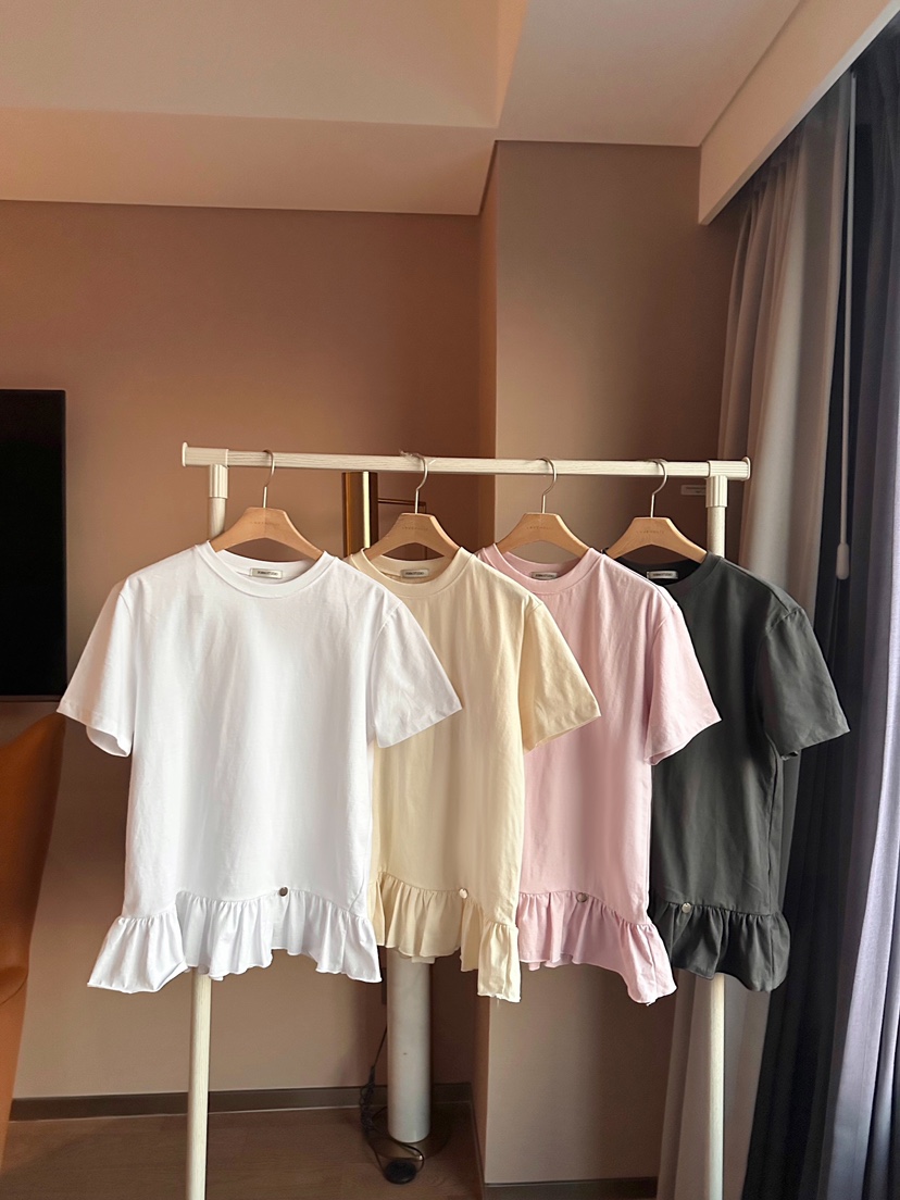FORMSTUDIO東大門直郵女士新品25春夏真品休閑推薦T恤荷葉邊FORMSTUDIOT恤圖色3左三色